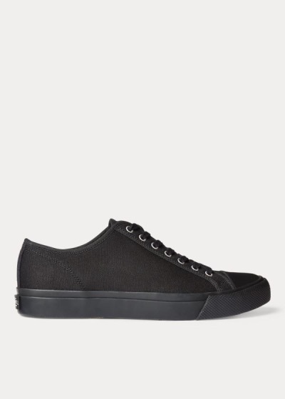 Zapatillas Ralph Lauren Hombre Negros - Canvas - AGMEN1729